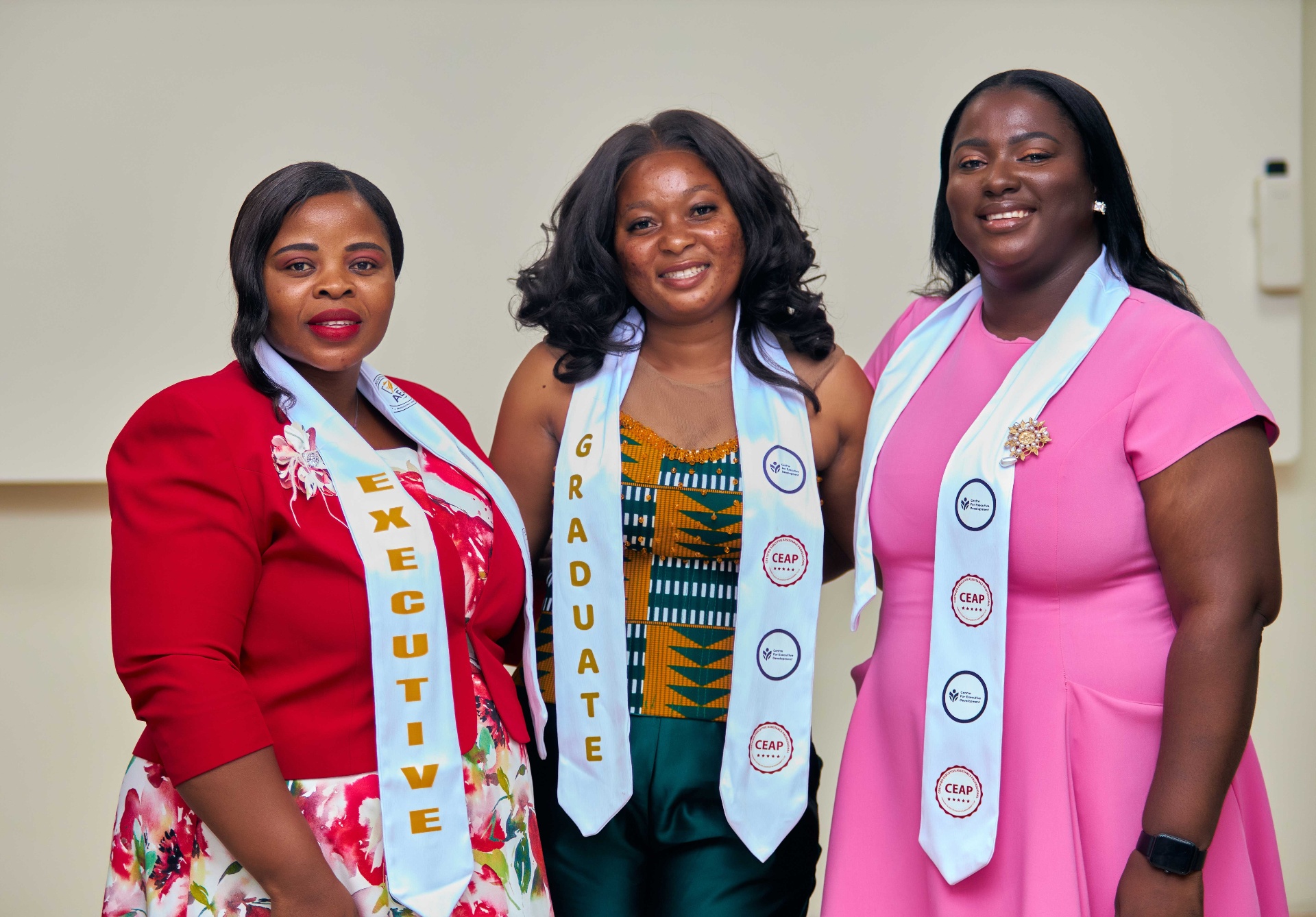 CED executive graduates in celebratory portrait